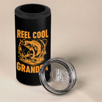 Funny Fishing Vintage Reel Cool Grandpa 4 in 1 Can Cooler Tumbler