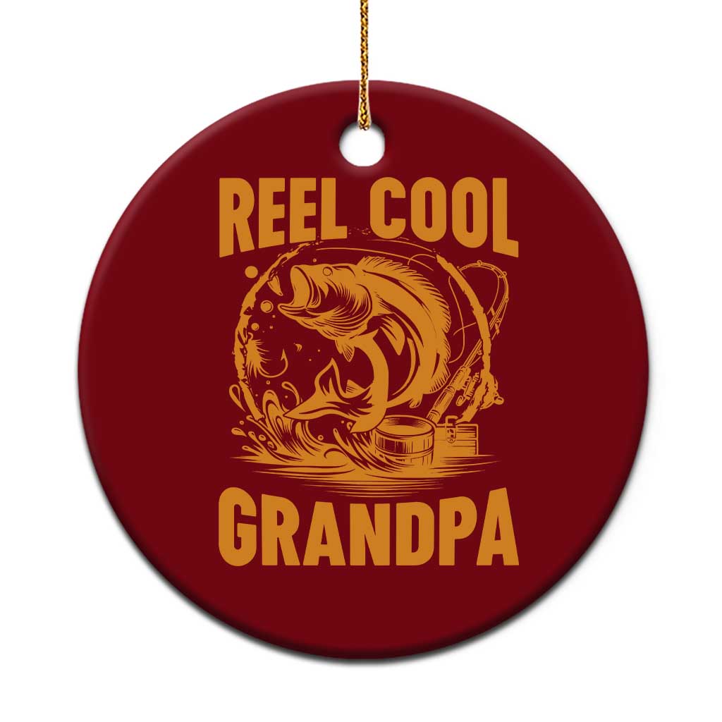 Funny Fishing Vintage Reel Cool Grandpa Ceramic Ornament - Wonder Print Shop