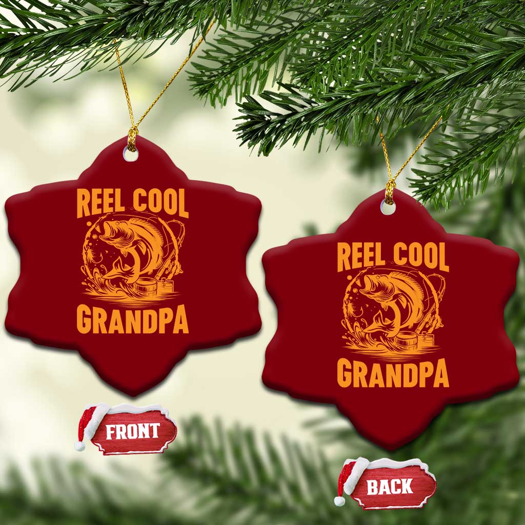 Funny Fishing Vintage Reel Cool Grandpa Ceramic Ornament - Wonder Print Shop