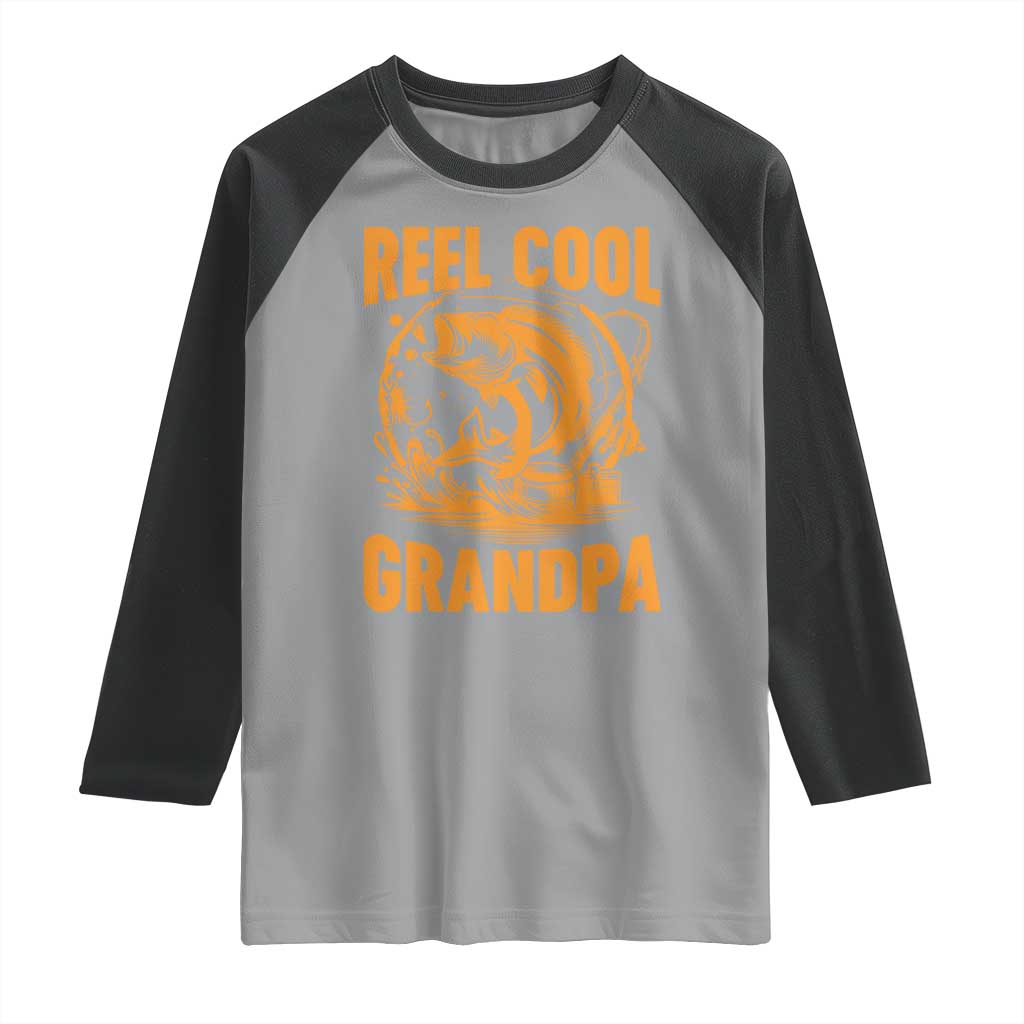 Funny Fishing Vintage Reel Cool Grandpa Raglan Shirt