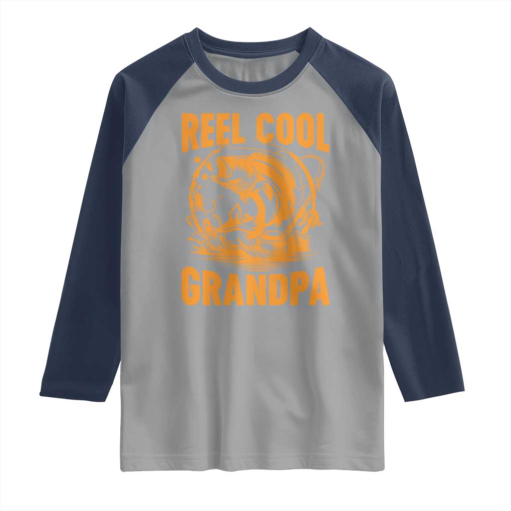Funny Fishing Vintage Reel Cool Grandpa Raglan Shirt
