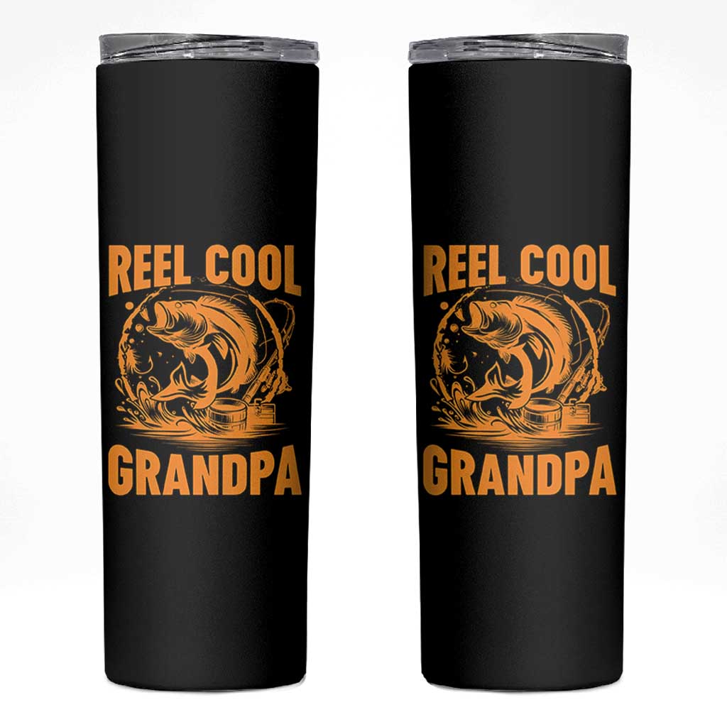 Funny Fishing Vintage Reel Cool Grandpa Skinny Tumbler