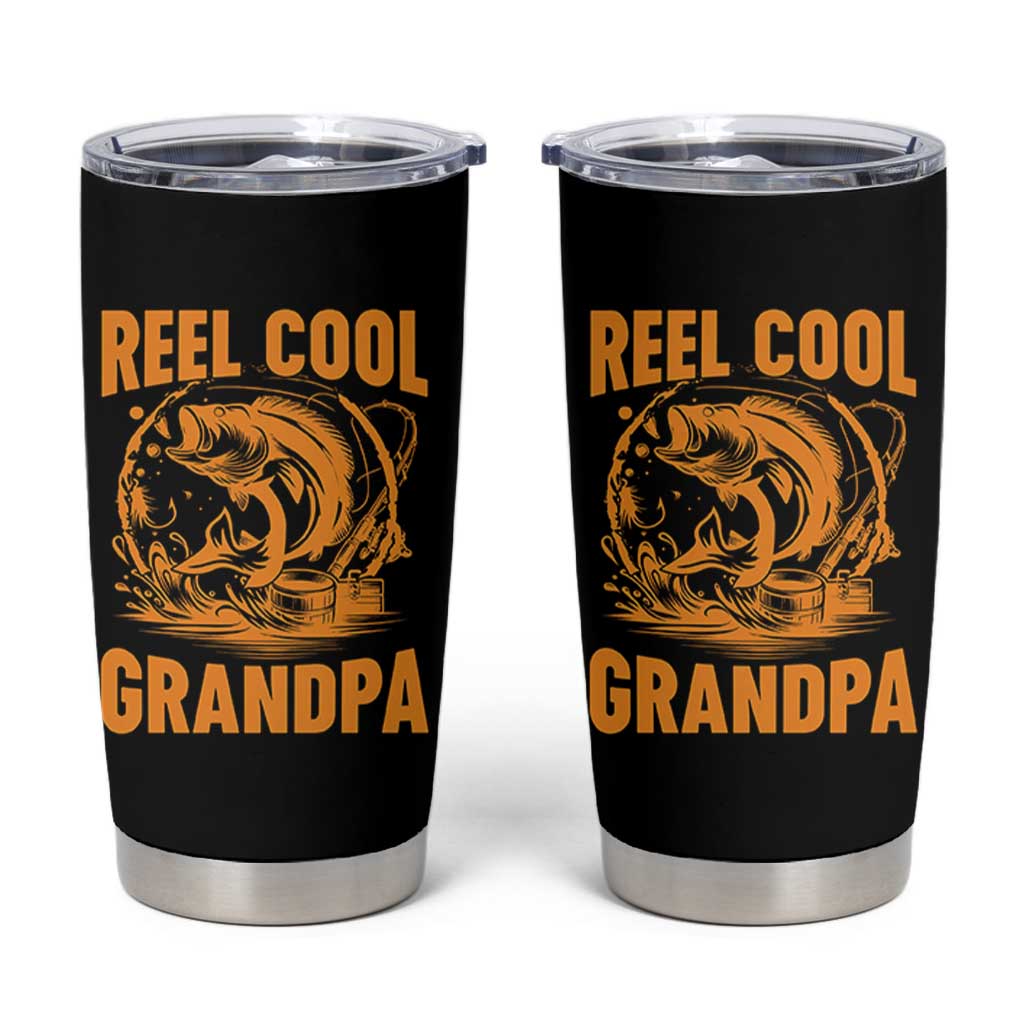 Funny Fishing Vintage Reel Cool Grandpa Tumbler Cup