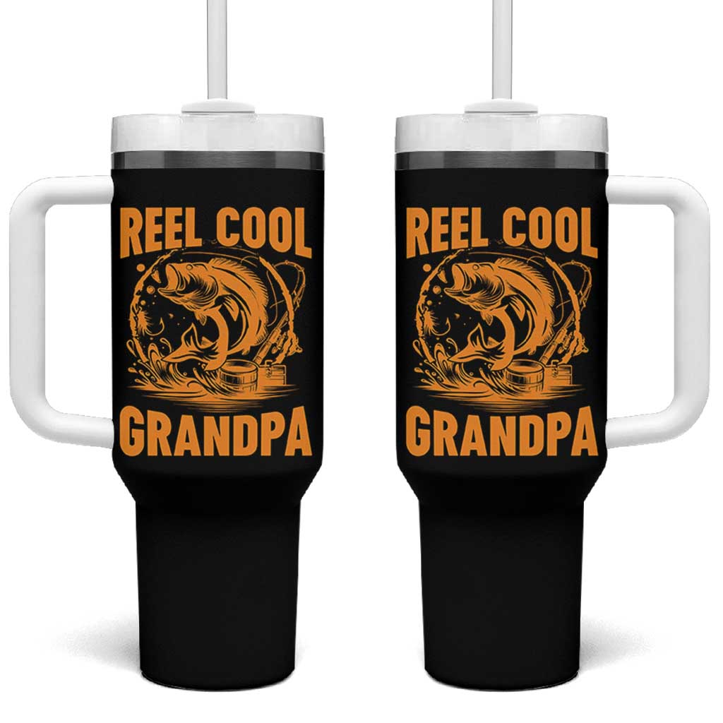 Funny Fishing Vintage Reel Cool Grandpa Tumbler With Handle