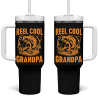 Funny Fishing Vintage Reel Cool Grandpa Tumbler With Handle