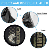 Funny Fishing Vintage Reel Cool Grandpa Spare Tire Cover Camo American Flag USA Bass Fish Fisherman