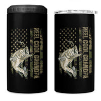 Funny Fishing Vintage Reel Cool Grandpa 4 in 1 Can Cooler Tumbler Camo American Flag USA Bass Fish Fisherman