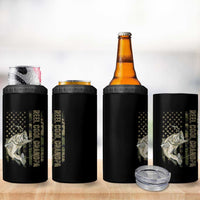 Funny Fishing Vintage Reel Cool Grandpa 4 in 1 Can Cooler Tumbler Camo American Flag USA Bass Fish Fisherman