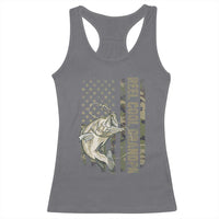 Funny Fishing Vintage Reel Cool Grandpa Racerback Tank Top Camo American Flag USA Bass Fish Fisherman