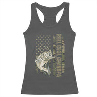 Funny Fishing Vintage Reel Cool Grandpa Racerback Tank Top Camo American Flag USA Bass Fish Fisherman