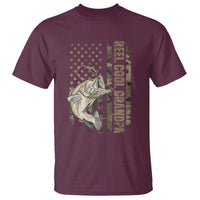 Funny Fishing Vintage Reel Cool Grandpa T Shirt Camo American Flag USA Bass Fish Fisherman