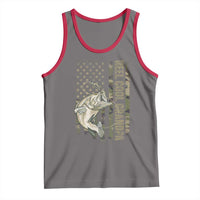 Funny Fishing Vintage Reel Cool Grandpa Tank Top Camo American Flag USA Bass Fish Fisherman