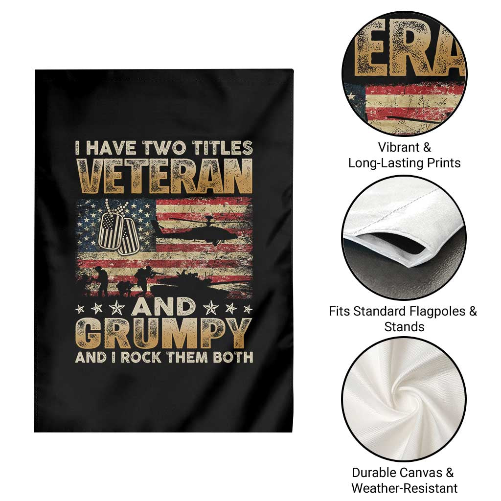 Grumpy Old Veteran Garden Flag Funny Military Veteran USA Flag - Wonder Print Shop