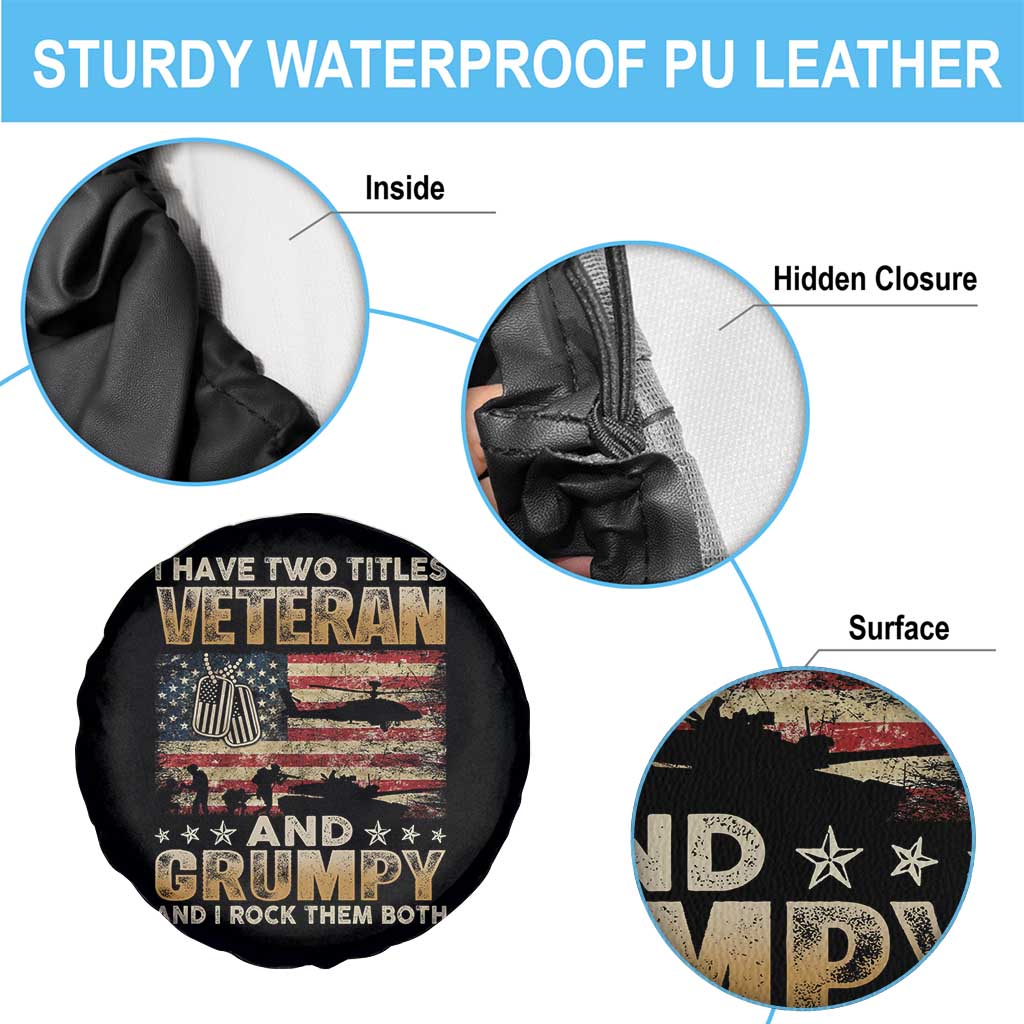 Grumpy Old Veteran Spare Tire Cover Funny Military Veteran USA Flag - Wonder Print Shop
