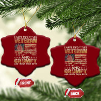 Grumpy Old Veteran Ceramic Ornament Funny Military Veteran USA Flag - Wonder Print Shop