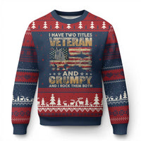Grumpy Old Veteran Ugly Christmas Sweater Funny Military Veteran USA Flag - Wonder Print Shop