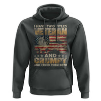 Grumpy Old Veteran Hoodie Funny Military Veteran USA Flag - Wonder Print Shop