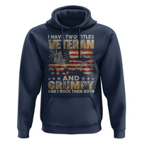 Grumpy Old Veteran Hoodie Funny Military Veteran USA Flag - Wonder Print Shop