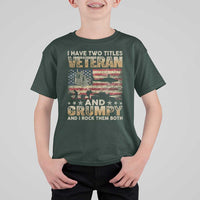 Grumpy Old Veteran T Shirt For Kid Funny Military Veteran USA Flag - Wonder Print Shop