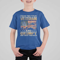 Grumpy Old Veteran T Shirt For Kid Funny Military Veteran USA Flag - Wonder Print Shop