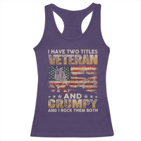 Grumpy Old Veteran Racerback Tank Top Funny Military Veteran USA Flag - Wonder Print Shop