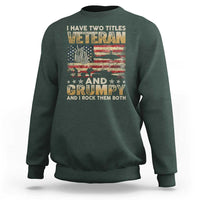 Grumpy Old Veteran Sweatshirt Funny Military Veteran USA Flag - Wonder Print Shop