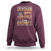 Grumpy Old Veteran Sweatshirt Funny Military Veteran USA Flag - Wonder Print Shop