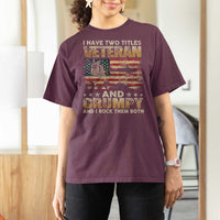 Grumpy Old Veteran T Shirt For Women Funny Military Veteran USA Flag - Wonder Print Shop