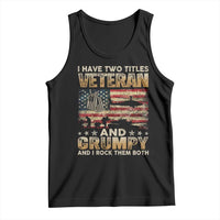 Grumpy Old Veteran Tank Top Funny Military Veteran USA Flag - Wonder Print Shop