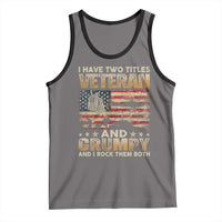 Grumpy Old Veteran Tank Top Funny Military Veteran USA Flag - Wonder Print Shop