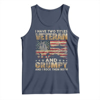 Grumpy Old Veteran Tank Top Funny Military Veteran USA Flag - Wonder Print Shop