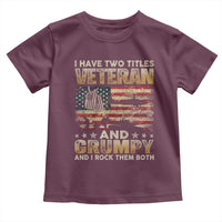 Grumpy Old Veteran Toddler T Shirt Funny Military Veteran USA Flag - Wonder Print Shop