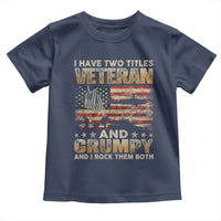 Grumpy Old Veteran Toddler T Shirt Funny Military Veteran USA Flag - Wonder Print Shop
