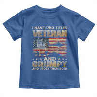 Grumpy Old Veteran Toddler T Shirt Funny Military Veteran USA Flag - Wonder Print Shop