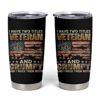 Grumpy Old Veteran Tumbler Cup Funny Military Veteran USA Flag - Wonder Print Shop