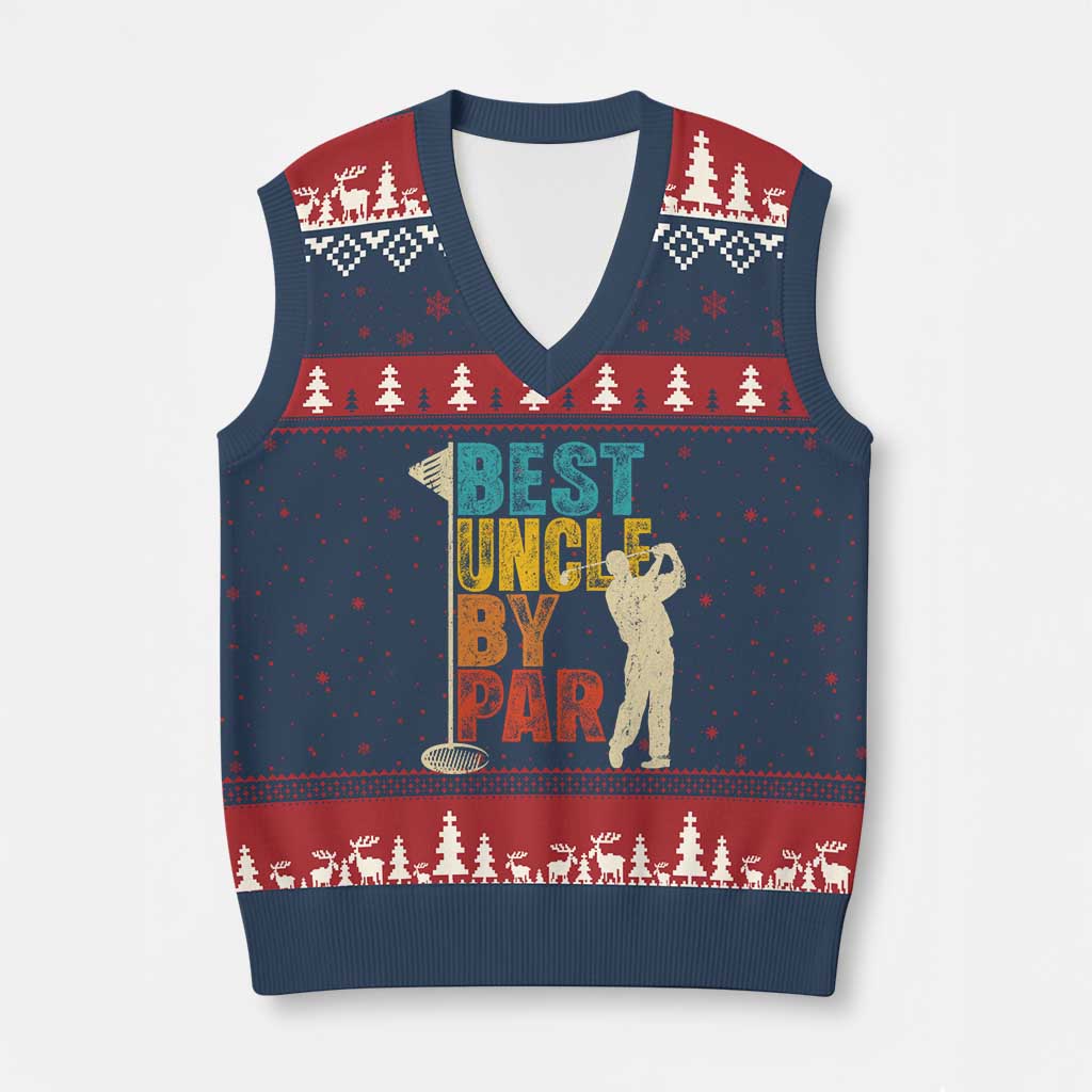 Golf Gifts for Uncle V-Neck Knit Sweater Vest Golf Fathers Day Golfer Uncle Gift - Wonder Print Shop