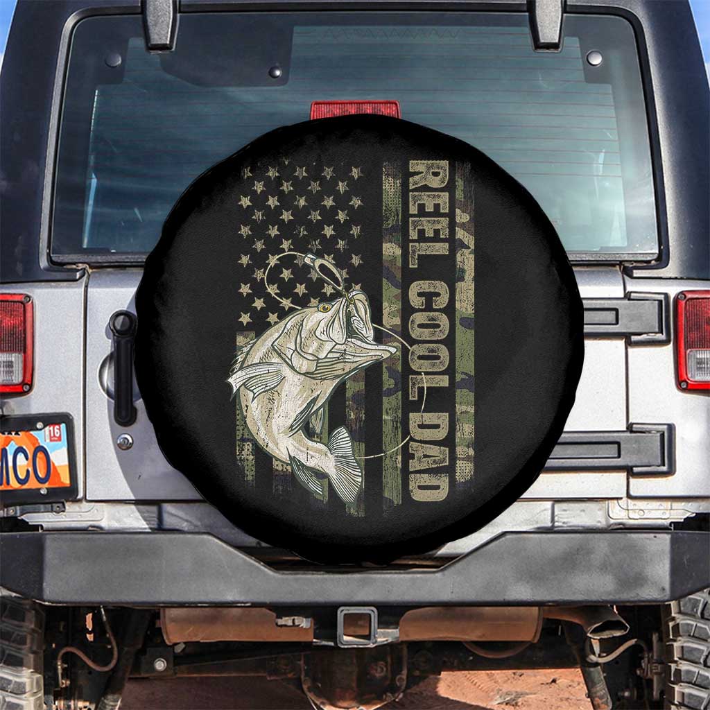 Funny Fishing Vintage Reel Cool Dad Spare Tire Cover Camo American Flag USA Bass Fish Fisherman