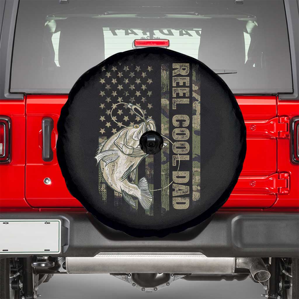 Funny Fishing Vintage Reel Cool Dad Spare Tire Cover Camo American Flag USA Bass Fish Fisherman