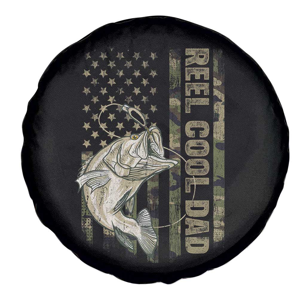 Funny Fishing Vintage Reel Cool Dad Spare Tire Cover Camo American Flag USA Bass Fish Fisherman
