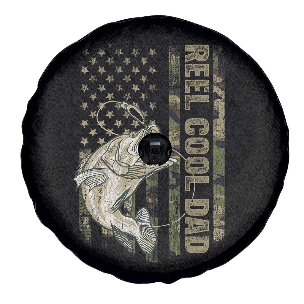 Funny Fishing Vintage Reel Cool Dad Spare Tire Cover Camo American Flag USA Bass Fish Fisherman