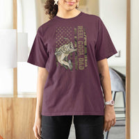 Funny Fishing Vintage Reel Cool Dad T Shirt For Women Camo American Flag USA Bass Fish Fisherman