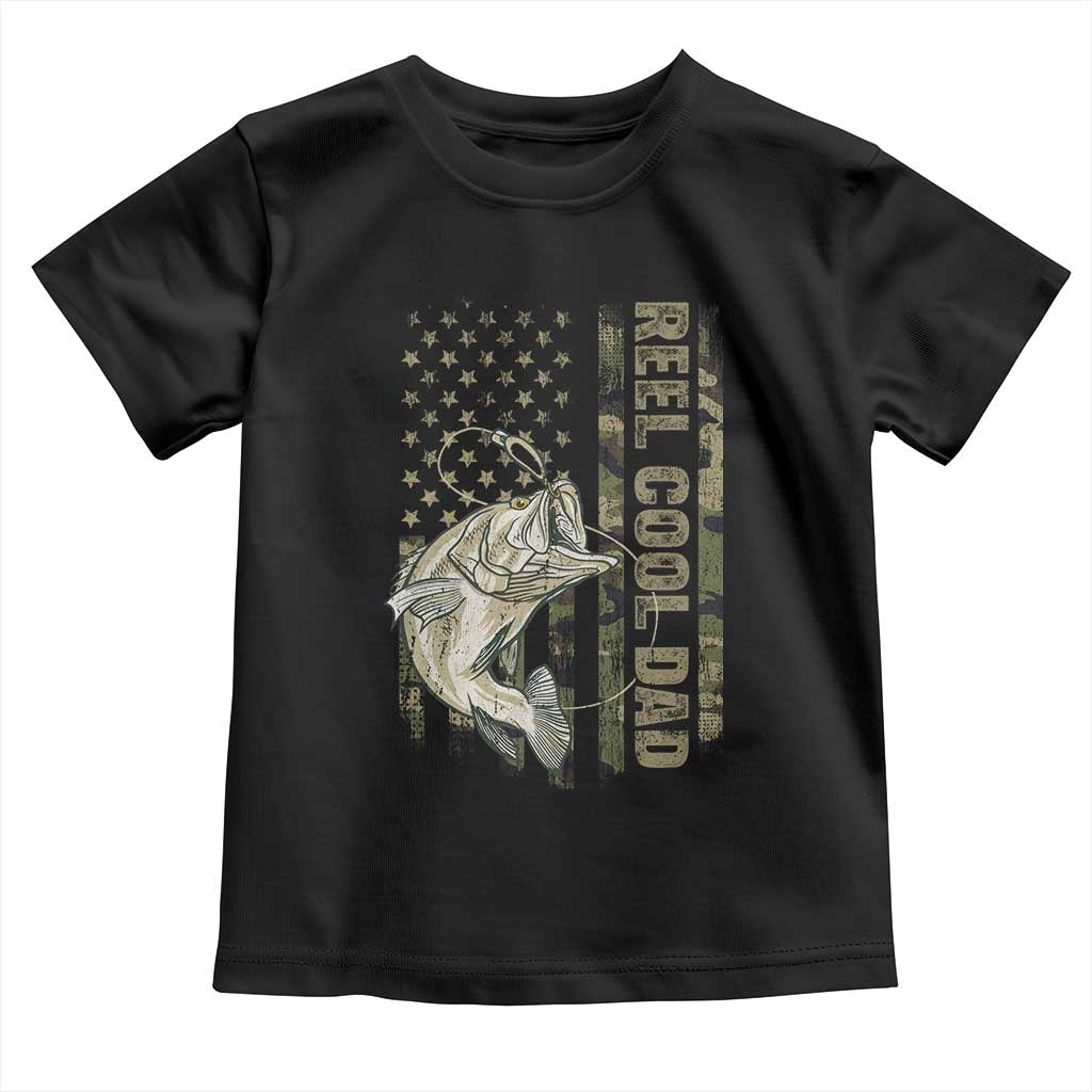 Funny Fishing Vintage Reel Cool Dad Toddler T Shirt Camo American Flag USA Bass Fish Fisherman