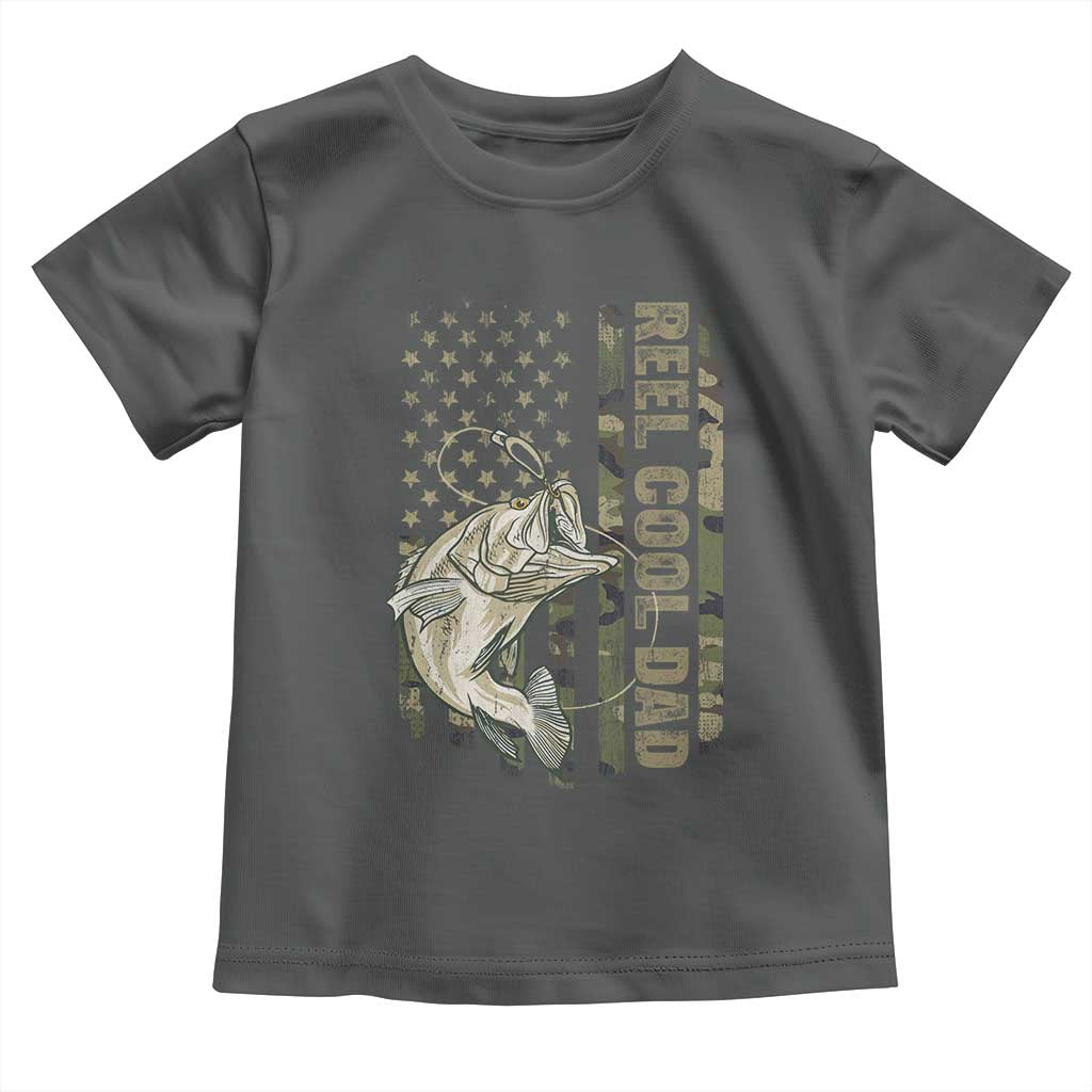 Funny Fishing Vintage Reel Cool Dad Toddler T Shirt Camo American Flag USA Bass Fish Fisherman