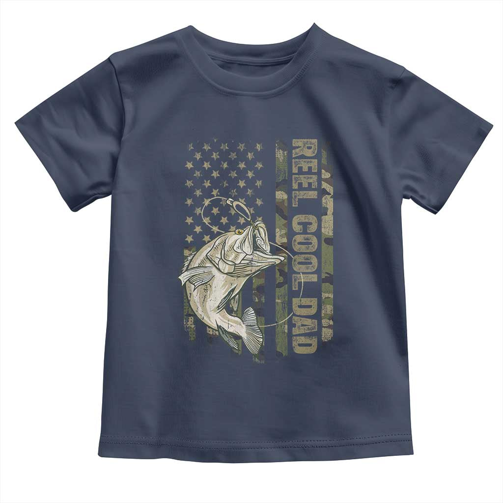 Funny Fishing Vintage Reel Cool Dad Toddler T Shirt Camo American Flag USA Bass Fish Fisherman