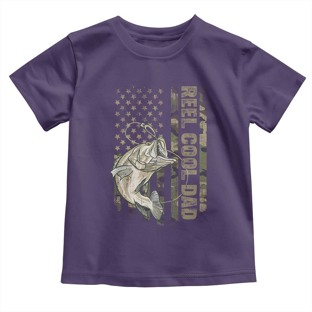 Funny Fishing Vintage Reel Cool Dad Toddler T Shirt Camo American Flag USA Bass Fish Fisherman