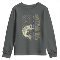 Funny Fishing Vintage Reel Cool Dad Youth Sweatshirt Camo American Flag USA Bass Fish Fisherman