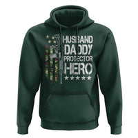 Husband Daddy Protector Hero Hoodie Dad Guns Fathers Day Camo American Flag