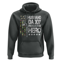 Husband Daddy Protector Hero Hoodie Dad Guns Fathers Day Camo American Flag