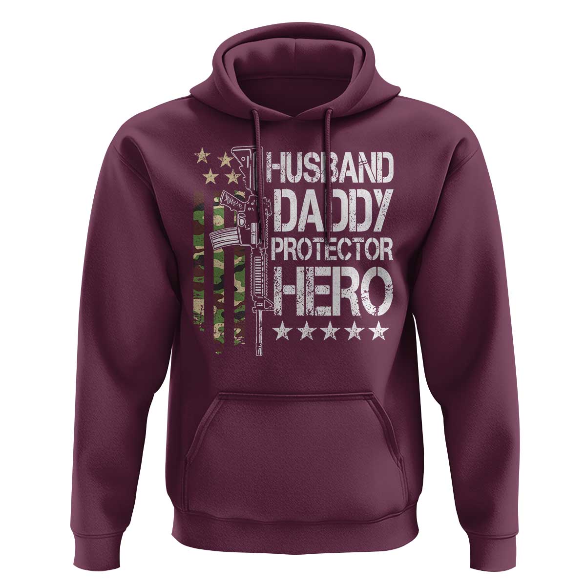 Husband Daddy Protector Hero Hoodie Dad Guns Fathers Day Camo American Flag