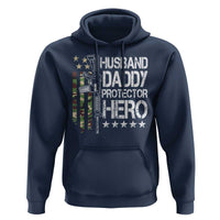 Husband Daddy Protector Hero Hoodie Dad Guns Fathers Day Camo American Flag